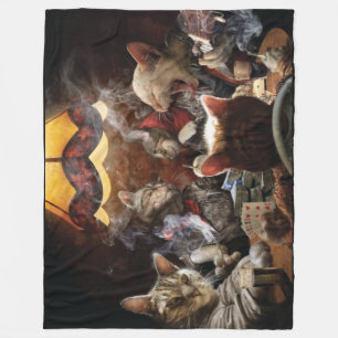 Katten die poker spelen fleece deken