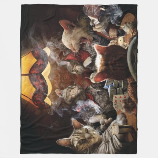 Katten die poker spelen fleece deken (Voorkant)