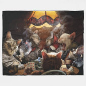 Katten die poker spelen fleece deken (Voorkant (Horizontaal))