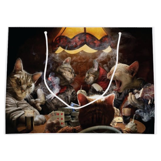 Katten die poker spelen groot cadeauzakje (Voorkant)
