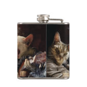 Katten die poker spelen heupfles (Achterkant)