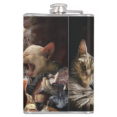 Katten die poker spelen heupfles (Achterkant)
