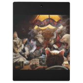 Katten die poker spelen klembord (Achterkant)