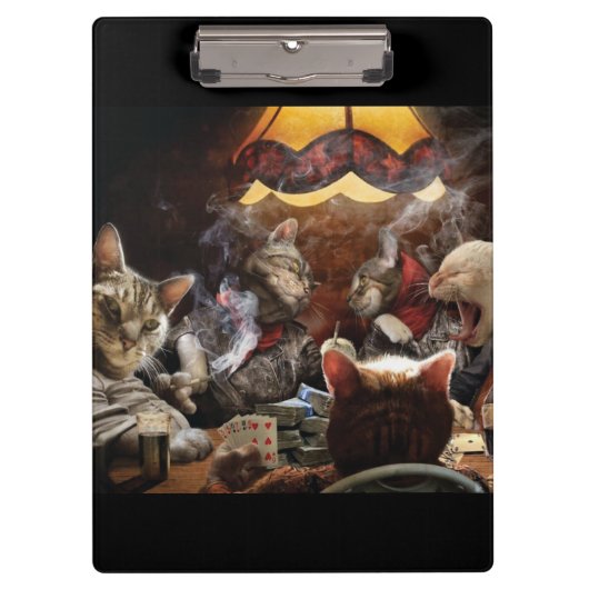 Katten die poker spelen klembord (Voorkant)