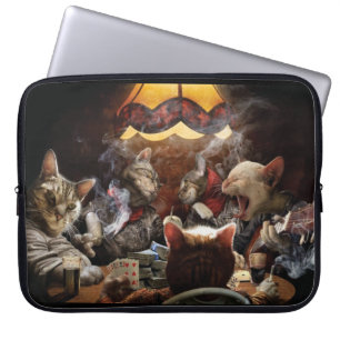Katten die poker spelen laptop sleeve