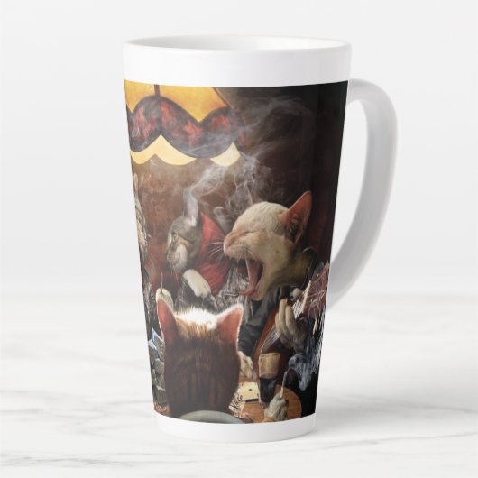 Katten die poker spelen latte mok (Rechterhoek)