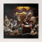 Katten die poker spelen legpuzzel (Verticaal)