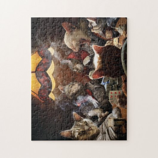 Katten die poker spelen legpuzzel (Verticaal)