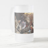 Katten die poker spelen matglas bierpul (Voorkant links)