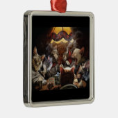 Katten die poker spelen metalen ornament (Rechts)