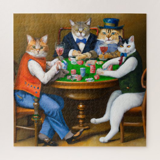 Katten die poker spelen, puzzels 676 stuks (Verticaal)