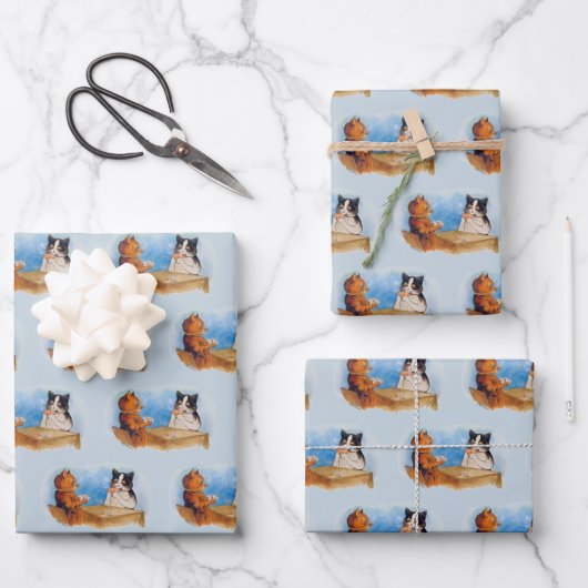 Katten die poker spelen Roken Cigar Inpakpapier Vel (Voorkant)