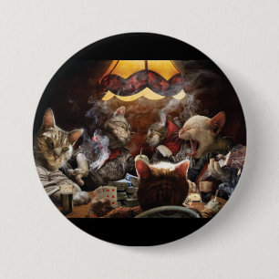 Katten die poker spelen ronde button 7,6 cm