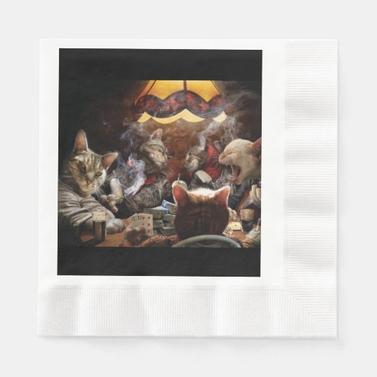 Katten die poker spelen servet (Voorkant)