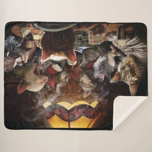 Katten die poker spelen sherpa deken (Voorkant (horizontaal))