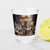 Katten die poker spelen shot glas (Voorkant)
