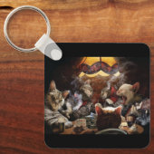 Katten die poker spelen sleutelhanger (Voorkant)