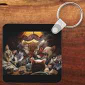 Katten die poker spelen sleutelhanger (Achterkant)