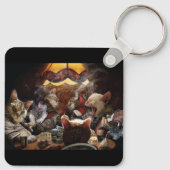 Katten die poker spelen sleutelhanger (Achterkant)