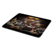 Katten die poker spelen snijplank (Hoek)