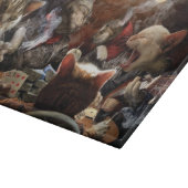 Katten die poker spelen snijplank (Hoek)