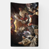 Katten die poker spelen spandoek (Verticaal)