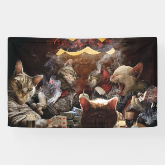 Katten die poker spelen spandoek (Horizontaal)