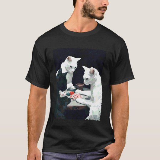 Katten die Poker Spelen T-shirt (Voorkant)