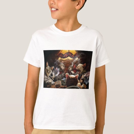 Katten die poker spelen t-shirt (Voorkant)