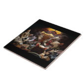 Katten die poker spelen tegeltje (Zijkant)