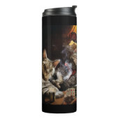 Katten die poker spelen thermosbeker (Gedraaid links)