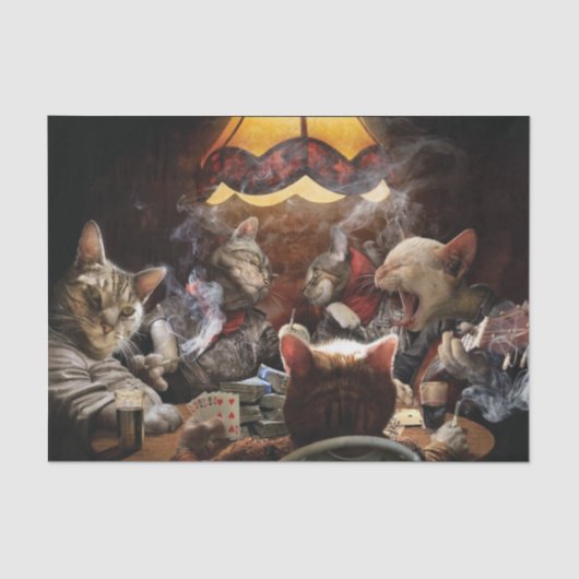 Katten die poker spelen tissuepapier (Voorkant)