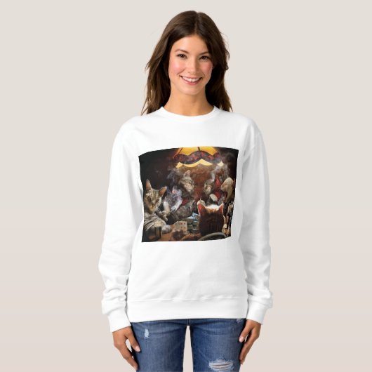 Katten die poker spelen trui (Voorkant volledig)