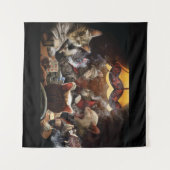 Katten die poker spelen wandkleed (Voorkant (horizontaal))