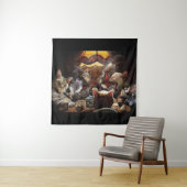 Katten die poker spelen wandkleed (In situ)