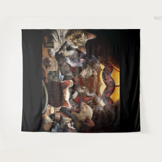 Katten die poker spelen wandkleed (Voorkant (horizontaal))