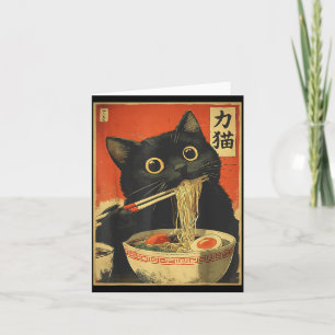 Katten die Ramen eten Funny Japanese Kawaii Kat An Kaart