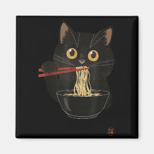 Katten die Ramen Eten Funny Japanese Kawaii Kat An Magneet
