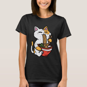 Katten die Ramen eten Schattig Japans eten Vrouwen T-shirt