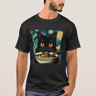 Katten die Ramen eten, Sterrennacht Van Gogh, Katt T-shirt