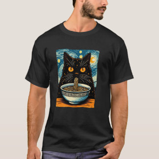 Katten die Ramen eten, Sterrennacht Van Gogh, Katt T-shirt