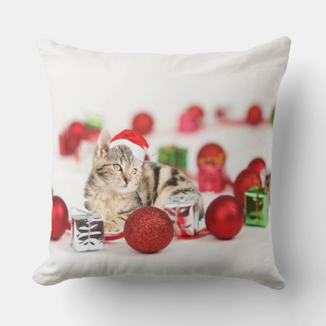 Katten die rode Kerstman hoed dragen Kerstmis Kussen (Voorkant)