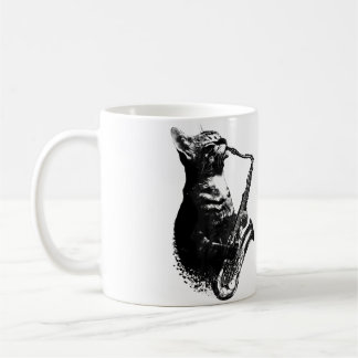 Katten die Saxofoon Spelen Grappige Kat Jazz Sax M Koffiemok
