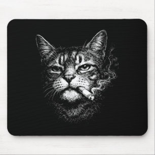 Katten die sigaretten roken grappige dierengezicht muismat
