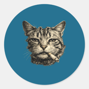 Katten die sigaretten roken Huiskatten Ronde Sticker
