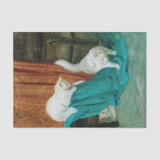 Katten die spelen door Arhrur Heyer Tissuepapier (Voorkant)