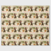 Katten die spelen in de sneeuwvlek kerstmis cadeaupapier (Vlak)