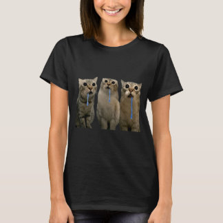 Katten die tegen een kwijlende kat schreeuwen Dubb T-shirt