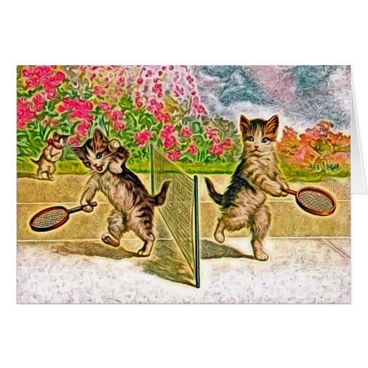 Katten die Tennis afspelen, alle keren leeg (Voorkant Horizontaal)