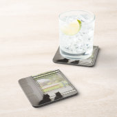 Katten die uit de deur van het scherm kijken bier onderzetter (Rechterzijde)